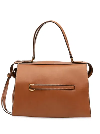 Pre-owned Celine 2014 Small Smooth Calfskin Ring Handbag In Brown