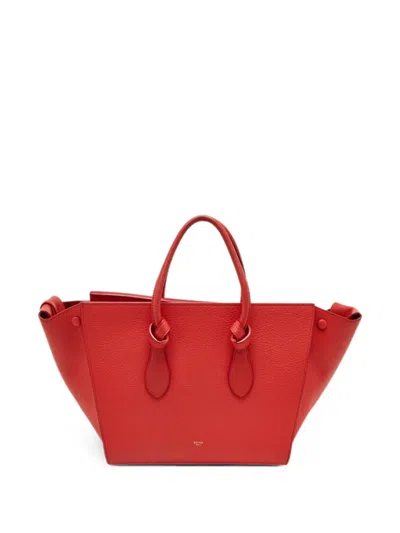 Pre-owned Celine 2014 Small Tie Leather Tote Bag In Red