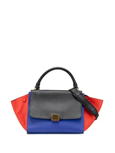 Pre-owned Celine 2014 Small Tricolor Leather Trapeze Satchel