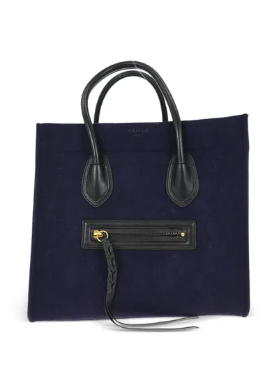 Pre-owned Celine 2014 Top-handle Luggage Tote Bag In Blue