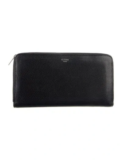 Pre-owned Celine 2015 Leather Continental Wallet In Black