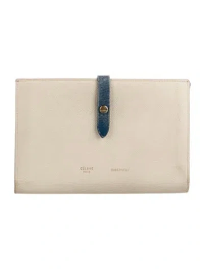 Pre-owned Celine 2015 Leather French Purse In Neutral