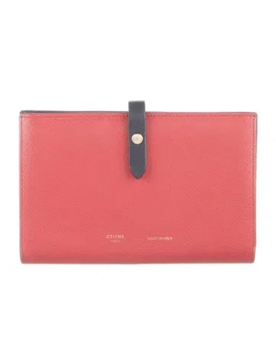Pre-owned Celine 2015 Leather French Purse In Red