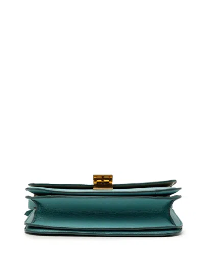 Pre-owned Celine 2015 Medium Calfskin Classic Box Crossbody Bag In Blue