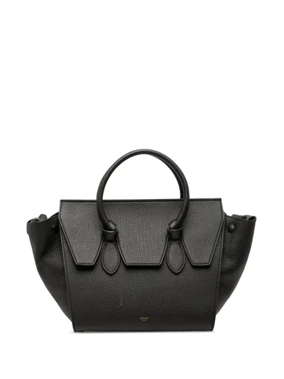 Pre-owned Celine 2015 Medium Grained Calfskin Tie Knot Tote Bag In Black