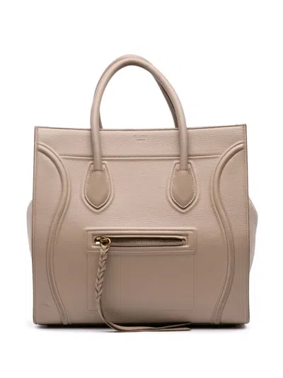 Pre-owned Celine 2015 Medium Leather Phantom Luggage Tote Bag In Brown