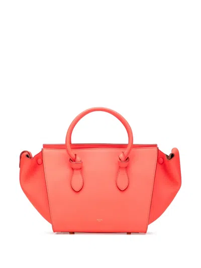 Pre-owned Celine 2015 Medium Smooth Calfskin Tie Knot Tote Bag In Orange