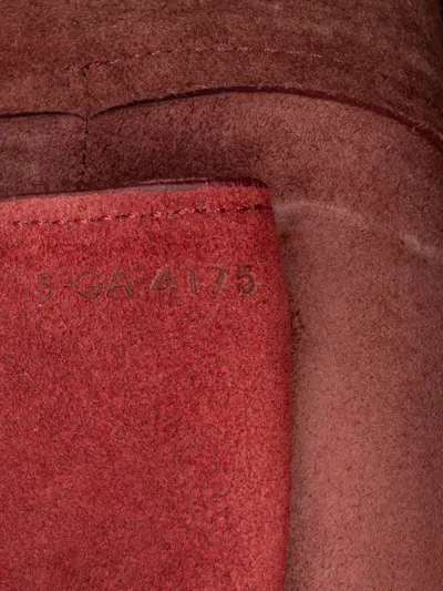 Pre-owned Celine 2015 Mini Grained Calfskin Belt Bag Satchel In Red
