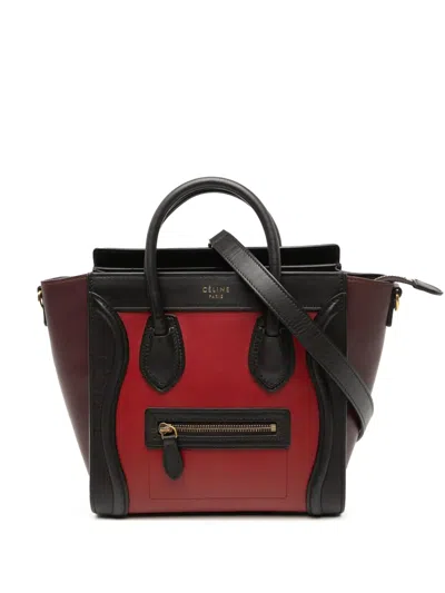 Pre-owned Celine 2015 Nano Tricolor Leather Luggage Tote Satchel