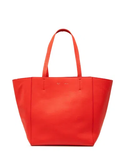Pre-owned Celine 2015 Small Grained Calfskin Horizontal Phantom Cabas Tote Bag In Red
