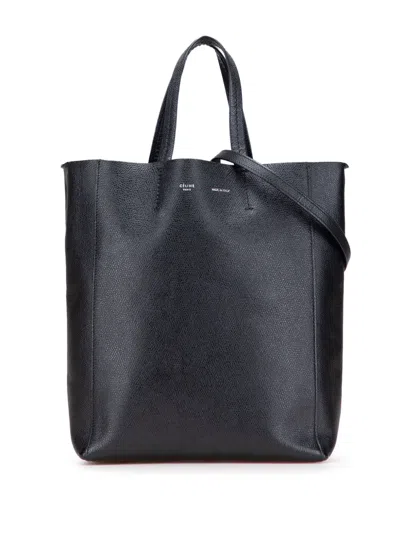 Pre-owned Celine 2015 Small Grained Calfskin Vertical Cabas Satchel In Black