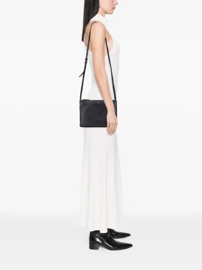 Pre-owned Celine 2016 Large Lambskin Trio Crossbody Bag In Black