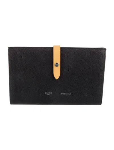 Pre-owned Celine 2016 Leather French Purse In Black