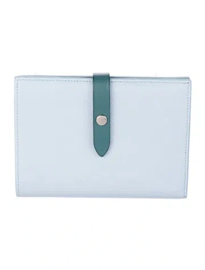 Pre-owned Celine 2016 Leather French Purse In Blue