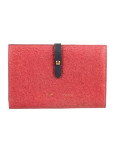 Pre-owned Celine 2016 Leather French Purse In Red