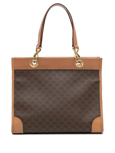 Pre-owned Celine 2016 Macadam Coated Canvas Handbag In Brown