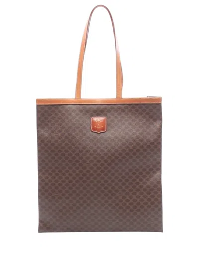 Pre-owned Celine 2016 Macadam Coated Canvas Tote Bag In Brown