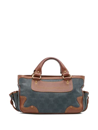 Pre-owned Celine 2016 Macadam Denim Boogie Handbag In Blue