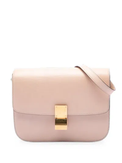 Pre-owned Celine 2016 Medium Calfskin Classic Box Crossbody Bag In Pink
