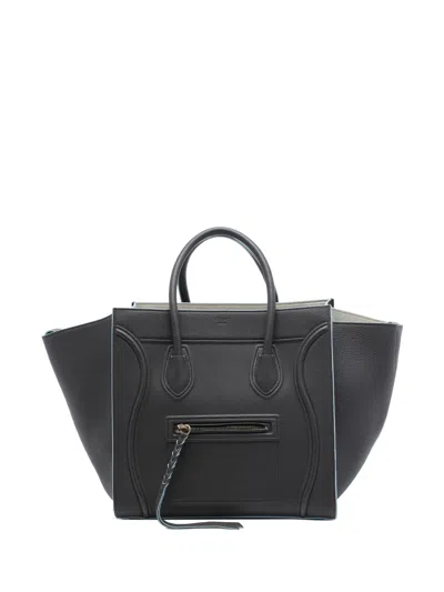 Pre-owned Celine 2016 Medium Leather Phantom Luggage Tote Bag In Grey