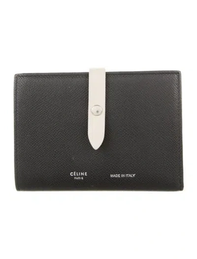 Pre-owned Celine 2016 Medium Strap Wallet Wallet In Black/neutrals