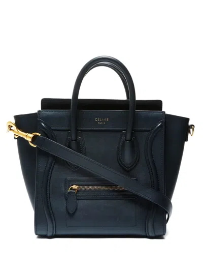 Pre-owned Celine 2016 Micro Luggage Shopper Bag In Black