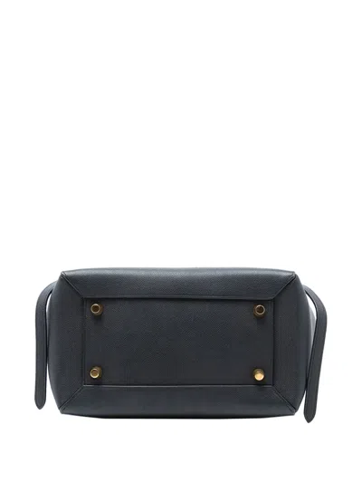 Pre-owned Celine 2016 Mini Grained Calfskin Belt Bag Satchel In Black