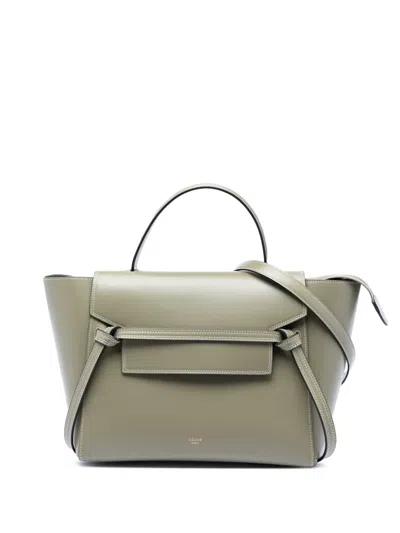 Pre-owned Celine 2016 Mini Smooth Calfskin Belt Bag Satchel In Gray