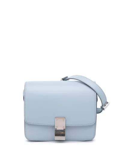 Pre-owned Celine 2016 Small Calfskin Classic Box Crossbody Bag In Blue