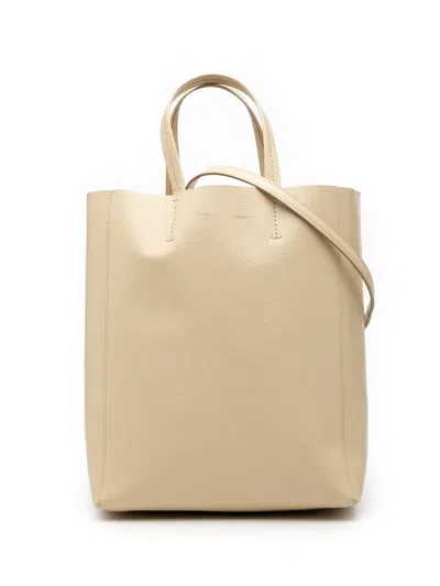 Pre-owned Celine 2016 Small Grained Calfskin Vertical Cabas Satchel In Brown