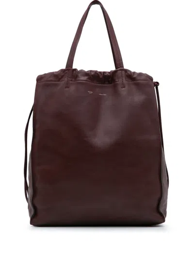 Pre-owned Celine 2016 Smooth Calfskin Vertical Coulisse Tote Bag In Red