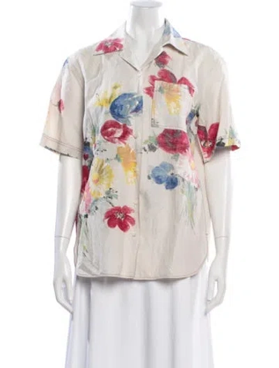 Pre-owned Celine 2017 Floral Print Button-up Top