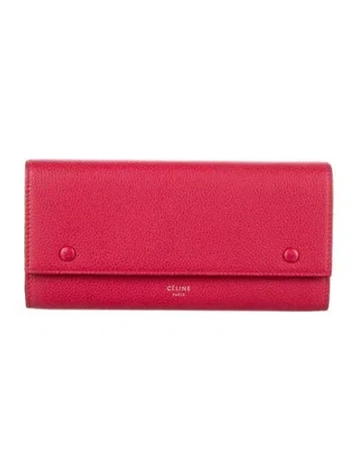 Pre-owned Celine 2017 Large Flap Multifunction Continental Wallet In Pink