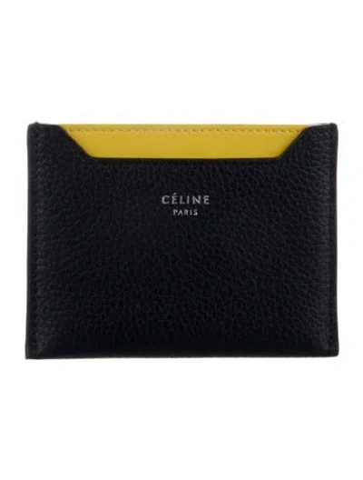 Pre-owned Celine 2017 Leather Card Holder In Black