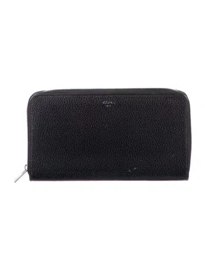 Pre-owned Celine 2017 Leather Continental Wallet In Black