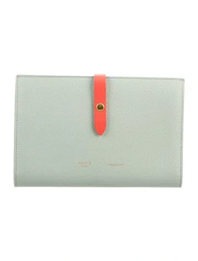 Pre-owned Celine 2017 Leather Continental Wallet In Grey