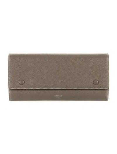 Pre-owned Celine 2017 Leather Continental Wallet In Neutral