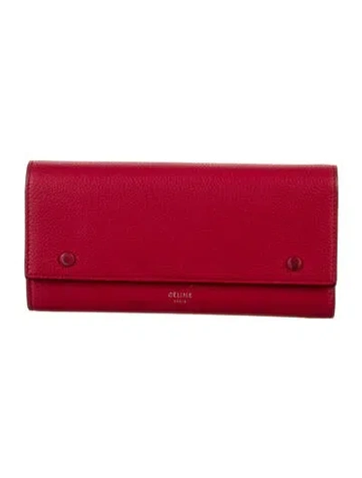 Pre-owned Celine 2017 Leather Continental Wallet In Pink