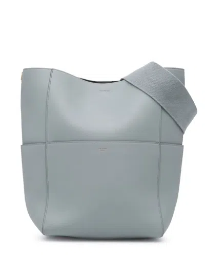 Pre-owned Celine 2017 Leather Seau Sangle Bucket Bag In 蓝色