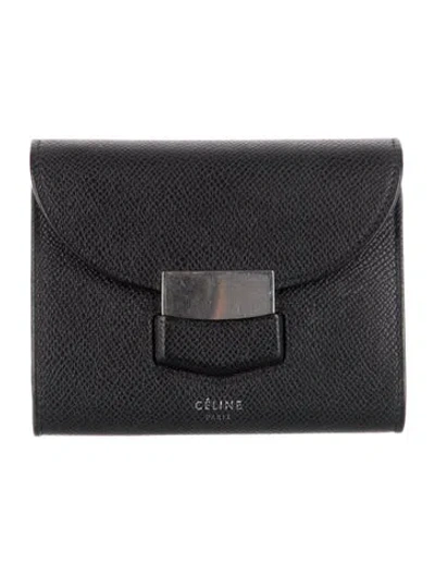 Pre-owned Celine 2017 Leather Wallet In Black