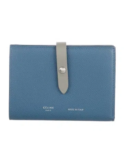 Pre-owned Celine 2017 Leather Wallet In Blue