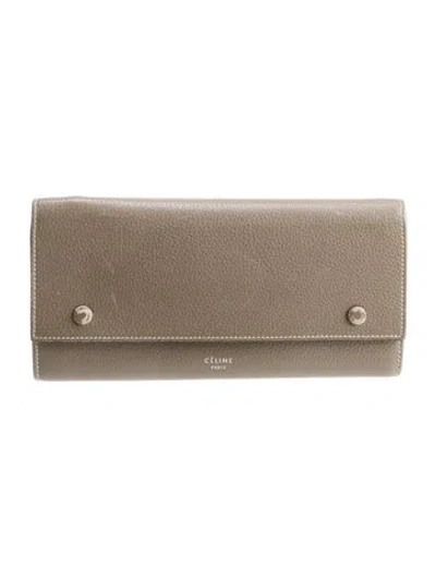 Pre-owned Celine 2017 Leather Wallet In Grey