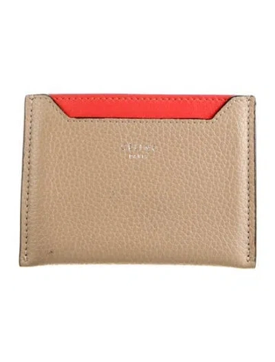 Pre-owned Celine 2017 Leather Wallet In Neutral