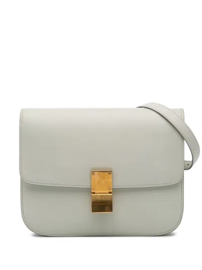 Pre-owned Celine 2017 Medium Calfskin Classic Box Crossbody Bag In 绿色