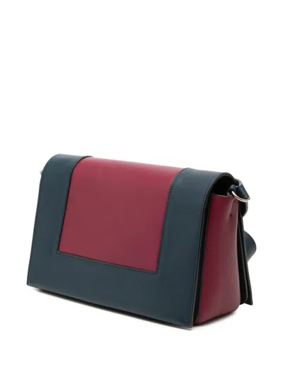 Pre-owned Celine 2017 Medium Shiny Smooth Calfskin Frame Shoulder Bag In Red