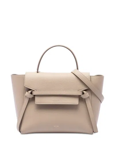 Pre-owned Celine 2017 Micro Grained Calfskin Belt Bag Satchel In 中性色