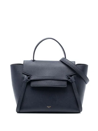 Pre-owned Celine 2017 Micro Grained Calfskin Belt Bag Satchel In Black