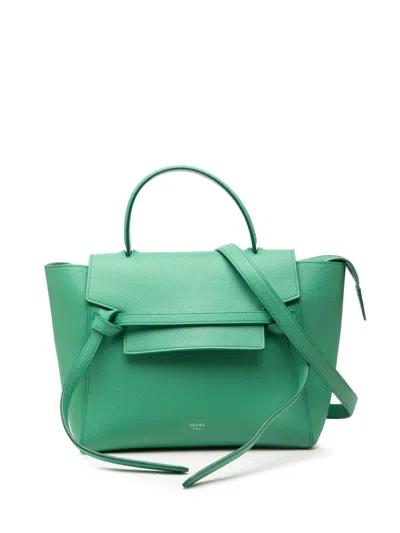 Pre-owned Celine 2017 Micro Grained Calfskin Belt Bag Satchel In Green
