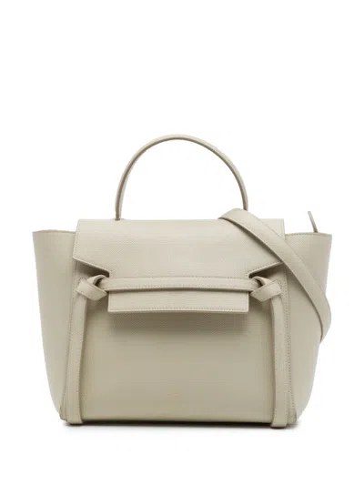 Pre-owned Celine 2017 Micro Grained Calfskin Belt Bag Satchel In Neutrals