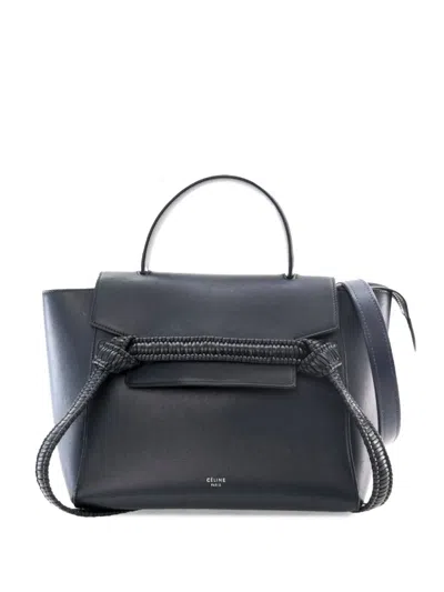 Pre-owned Celine 2017 Micro Smooth Calfskin Bicolor Braided Belt Bag Satchel